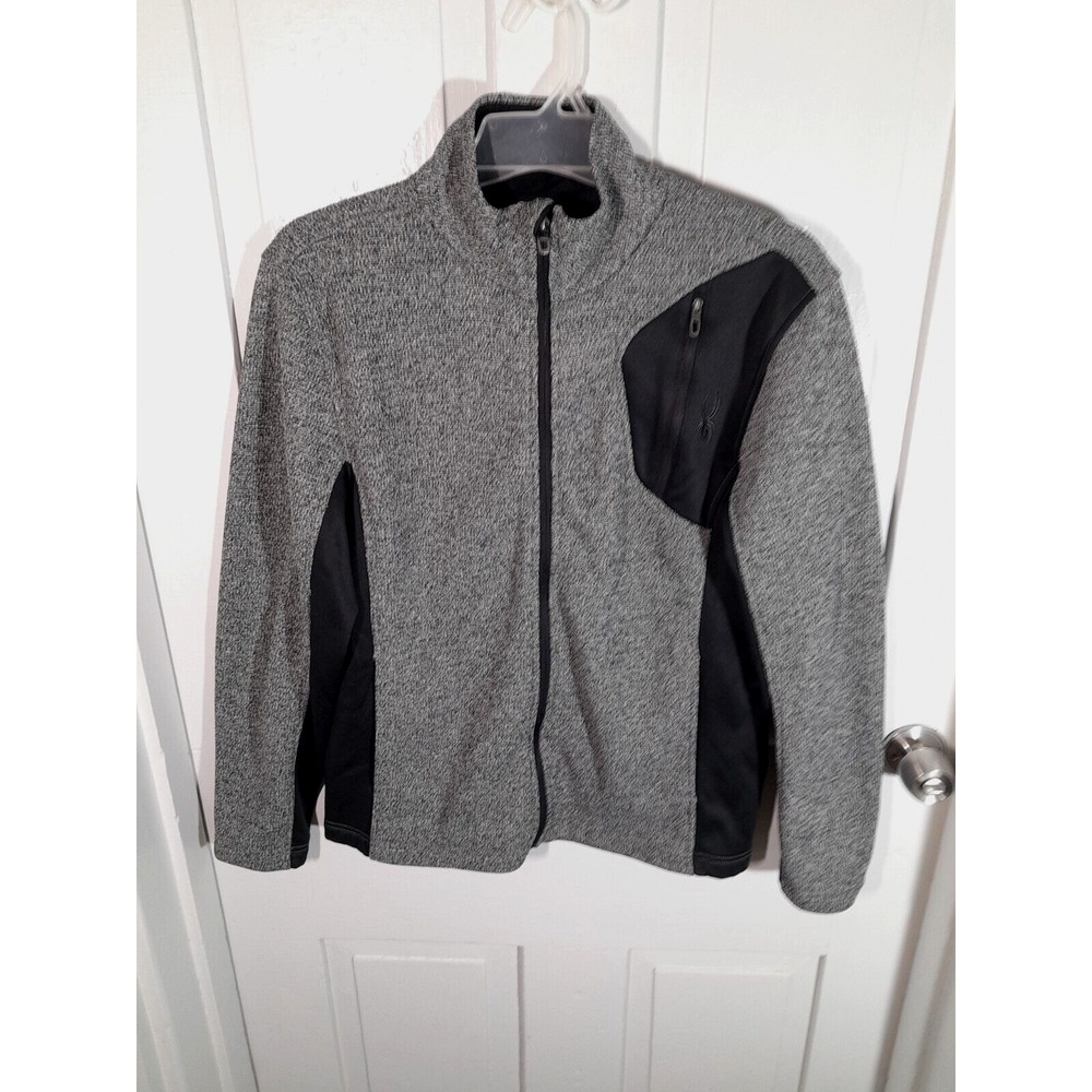 Spyder Men's‎ Raider Full Zip Sweater Jacket Gray Black Medium